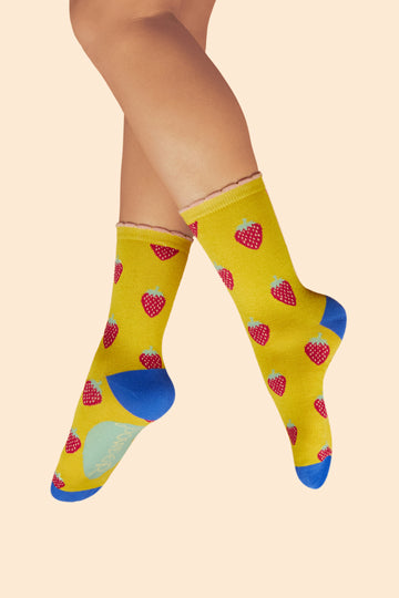 Succulent Strawberries ankle socks - Daisy Park
