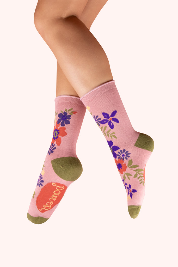 Floral Spray Candy ankle socks - Daisy Park