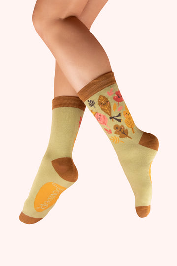 Happy leaves ankle socks - Daisy Park