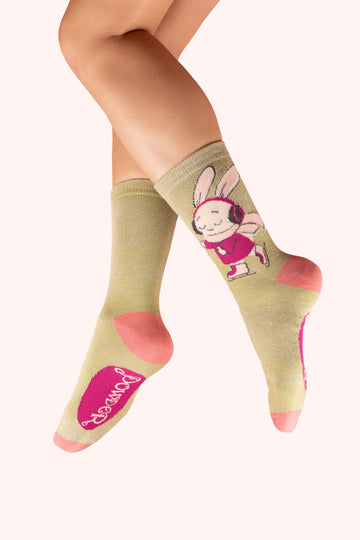 Skating Bunny ankle socks - Daisy Park