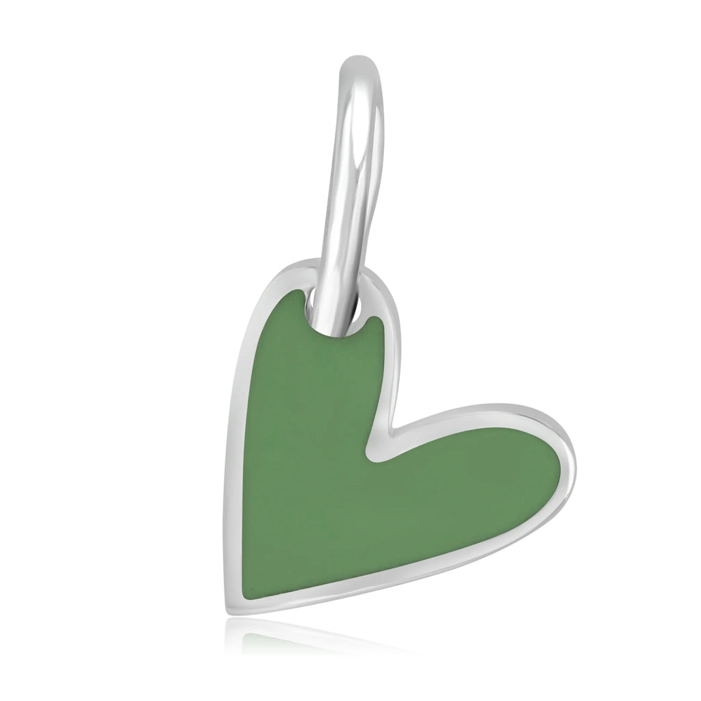 Silver heart charm with mint enamel - Daisy Park