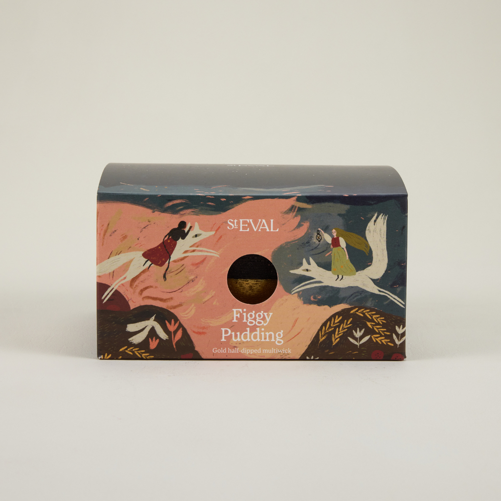 St Eval Figgy Pudding gold half dipped multiwick - Daisy Park