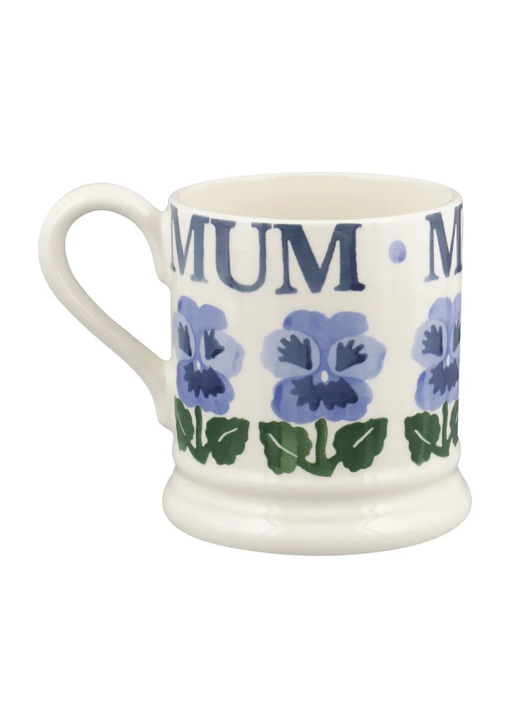 Emma Bridgewater Blue Pansies Mum 1/2pt mug - Daisy Park