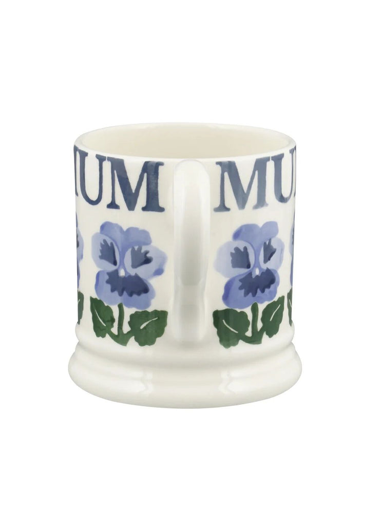 Emma Bridgewater Blue Pansies Mum 1/2pt mug - Daisy Park