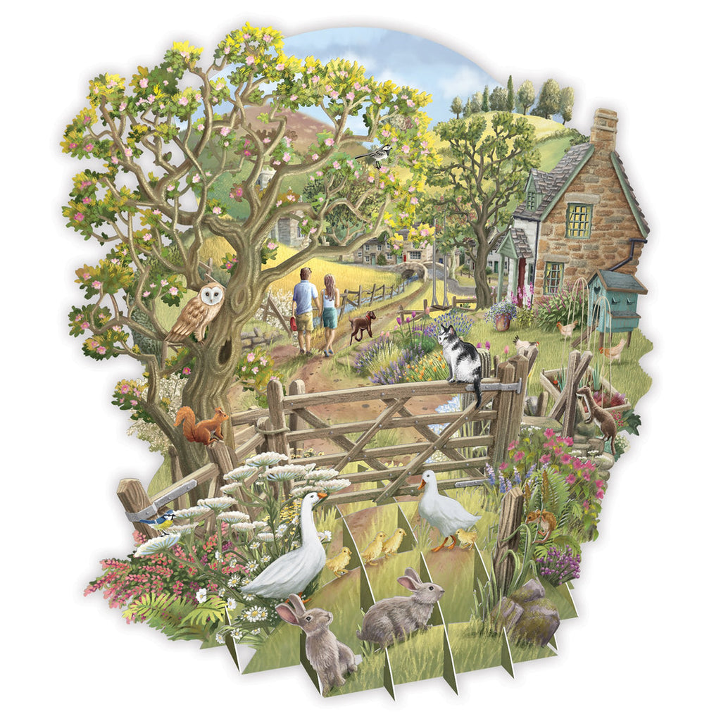 Countryside 3D pop up greeting card - Daisy Park