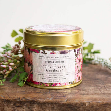 Toasted Crumpet The Palace Gardens candle in matt gold tin - Daisy Park