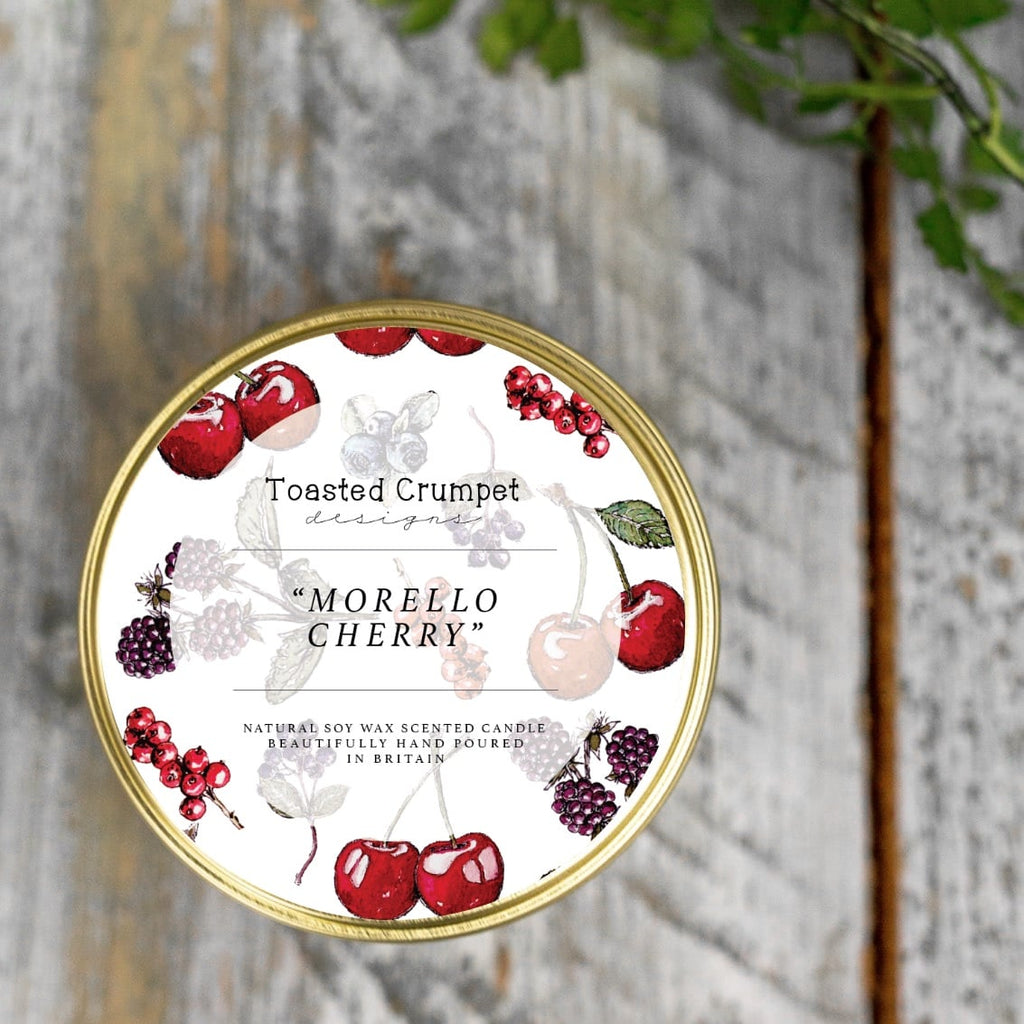 Toasted Crumpet Morello Cherry candle in matt gold tin - Daisy Park