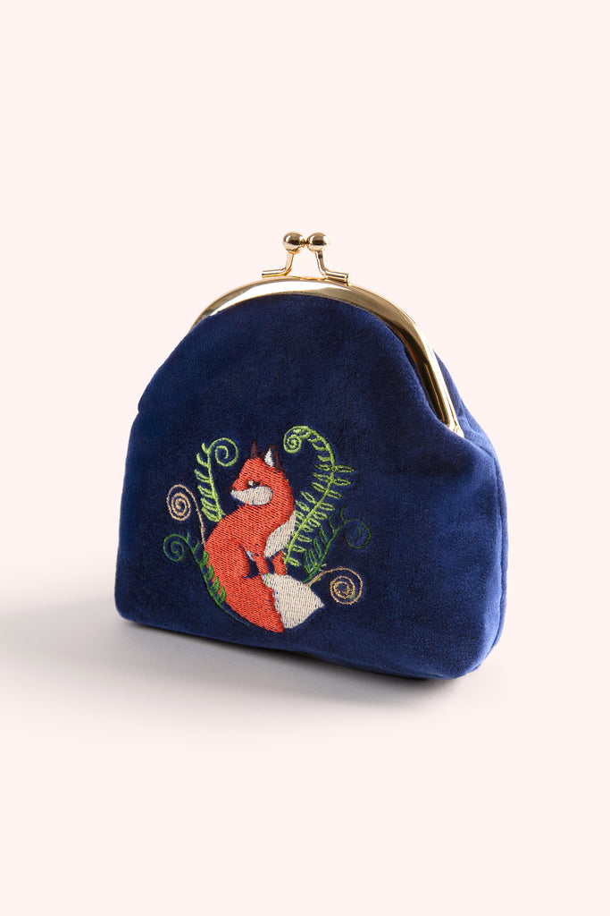 Velvet coin purse - Elegant fox - Daisy Park