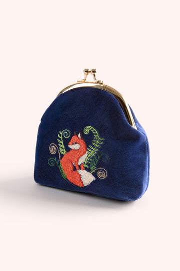 Velvet coin purse - Elegant fox - Daisy Park