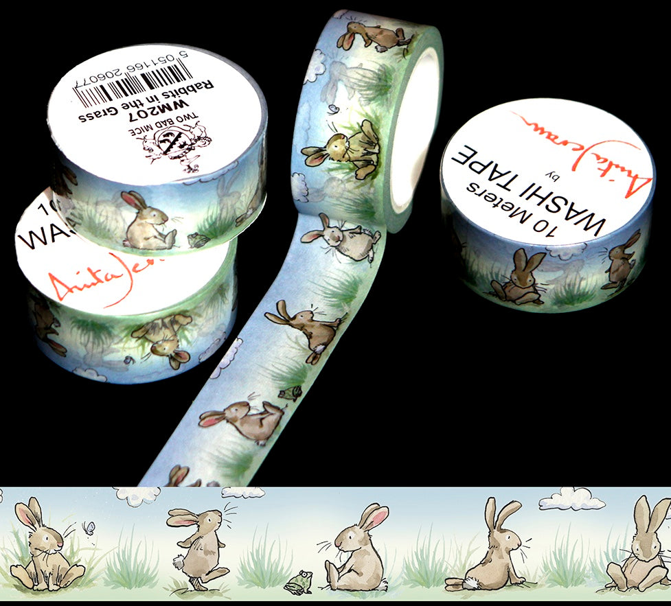 Two bad mice Rabbits in the grass Washi tape - Daisy Park