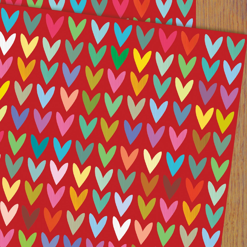 Red hearts wrapping paper - Daisy Park