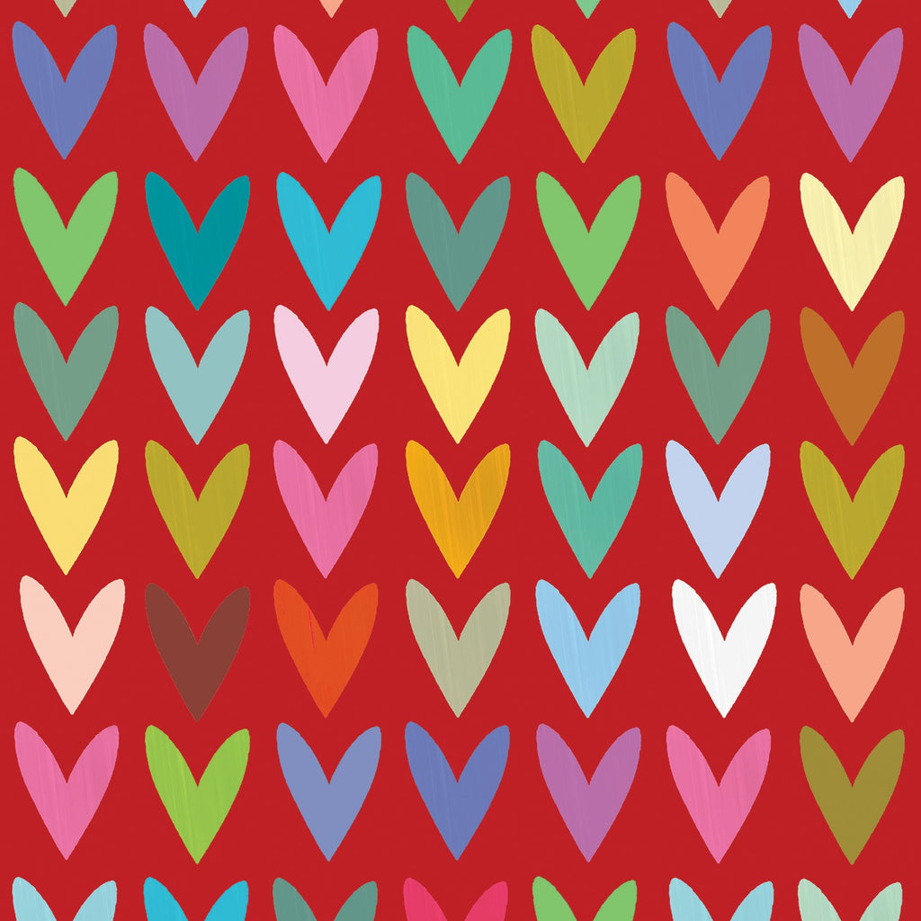 Red hearts wrapping paper - Daisy Park