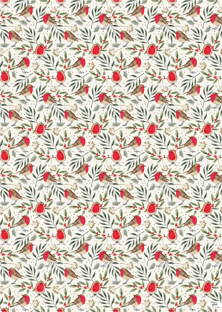 Christmas Robins Wrap - Daisy Park