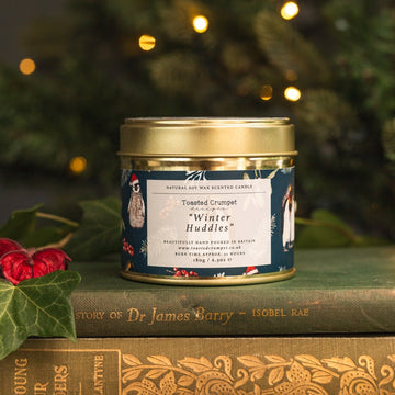 Toasted Crumpet Winter Huddles candle in matt gold tin - Daisy Park