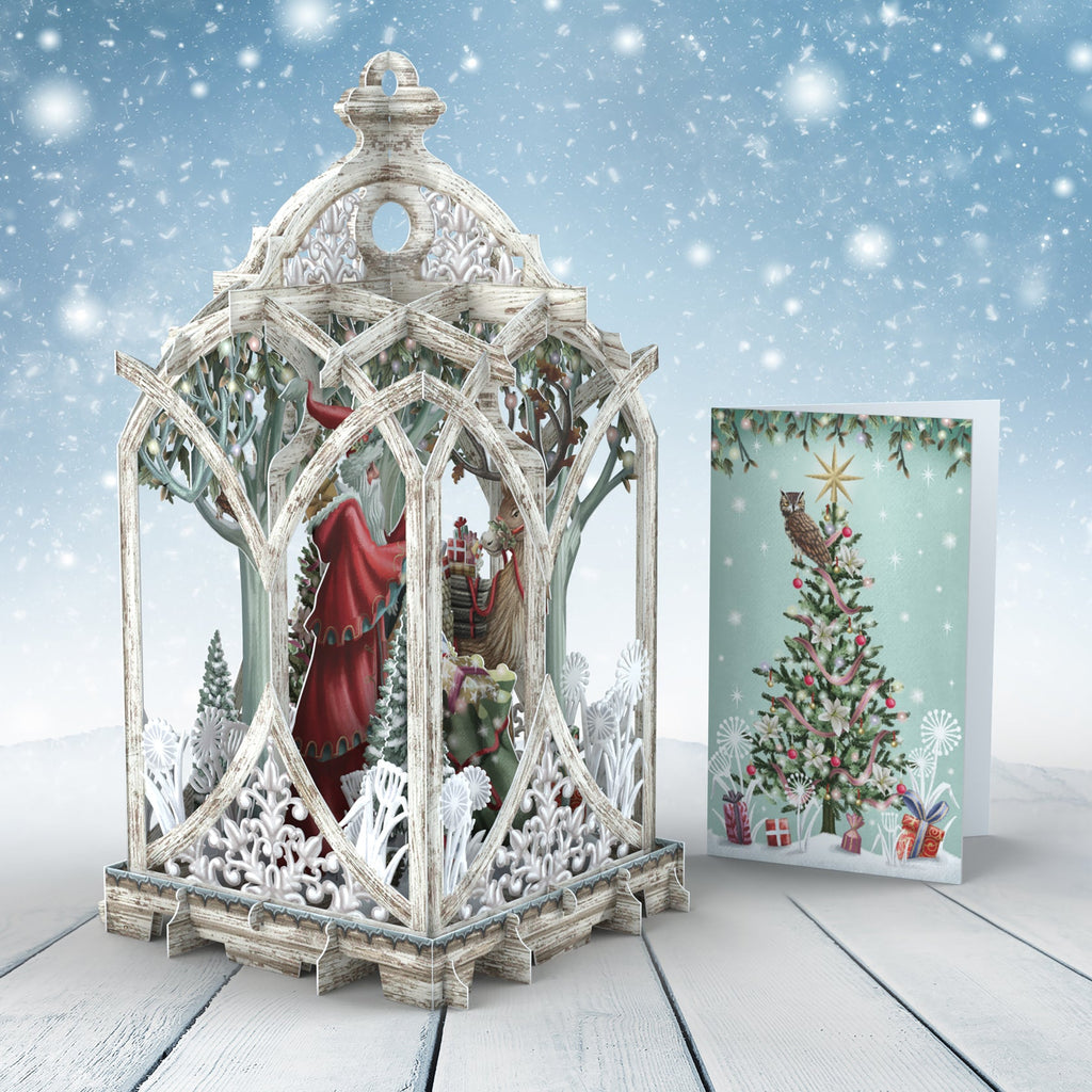 White Lantern 3D Christmas card - Daisy Park