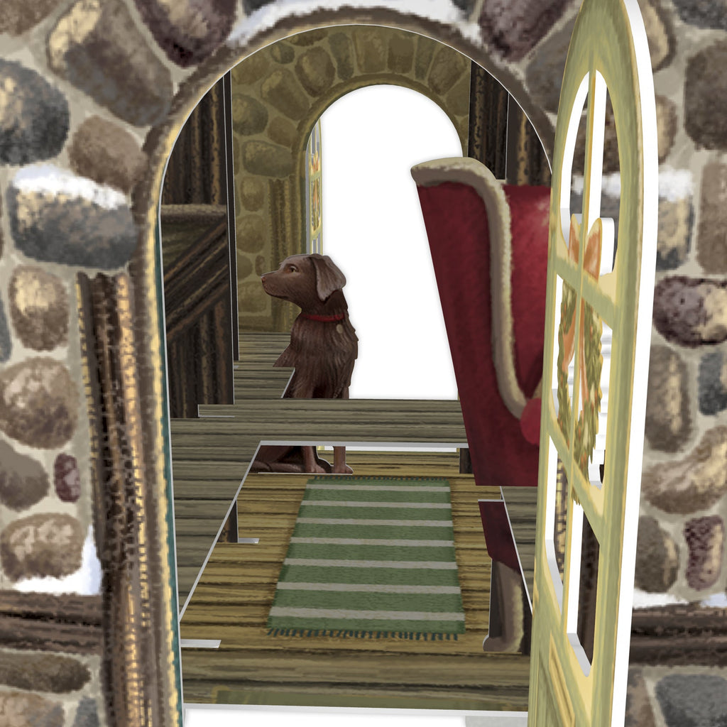 Cosy Christmas cottage 3D Christmas card - Daisy Park