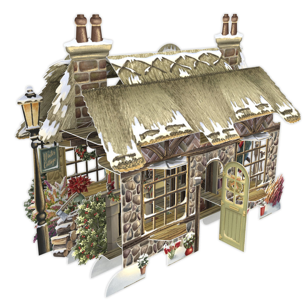 Cosy Christmas cottage 3D Christmas card - Daisy Park