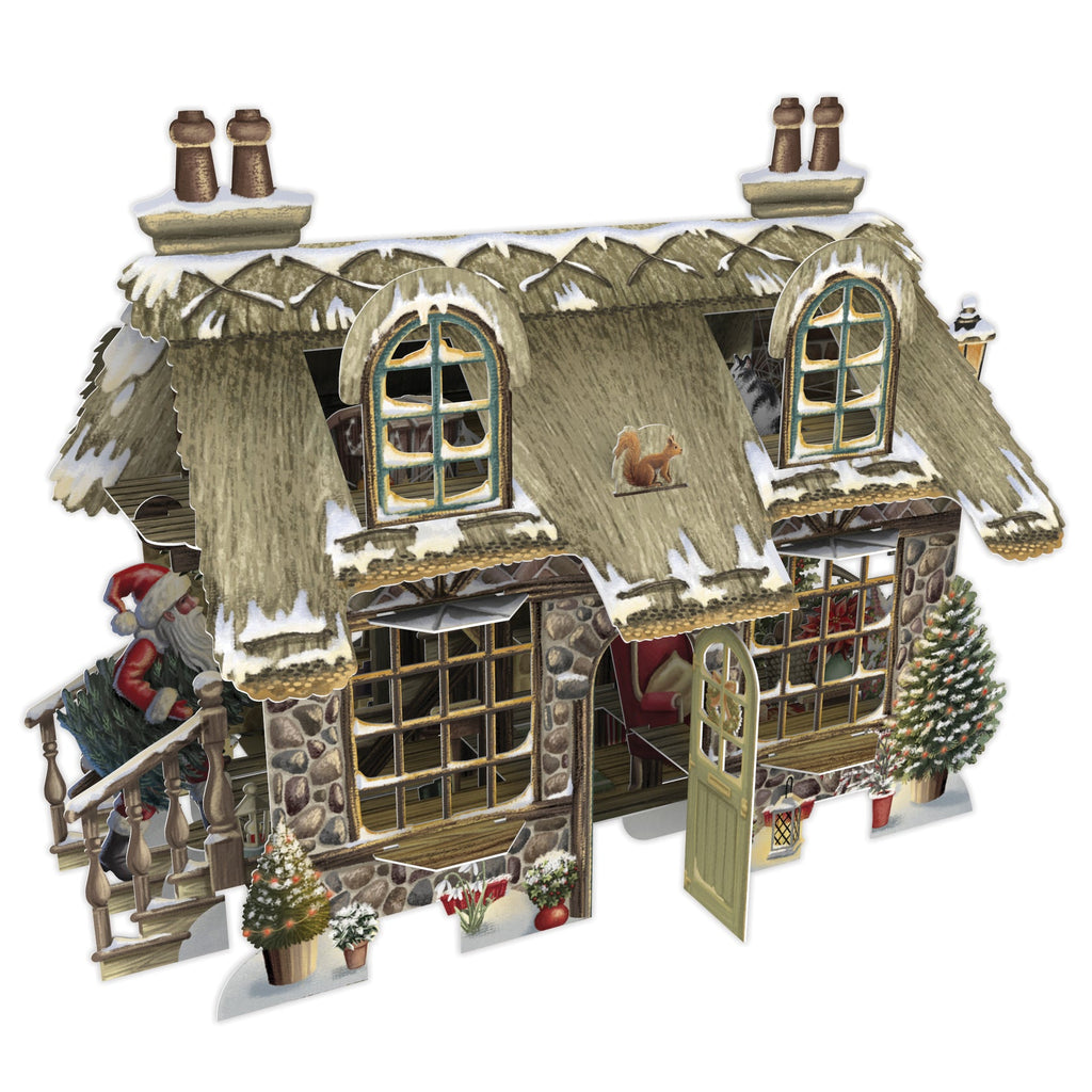 Cosy Christmas cottage 3D Christmas card - Daisy Park