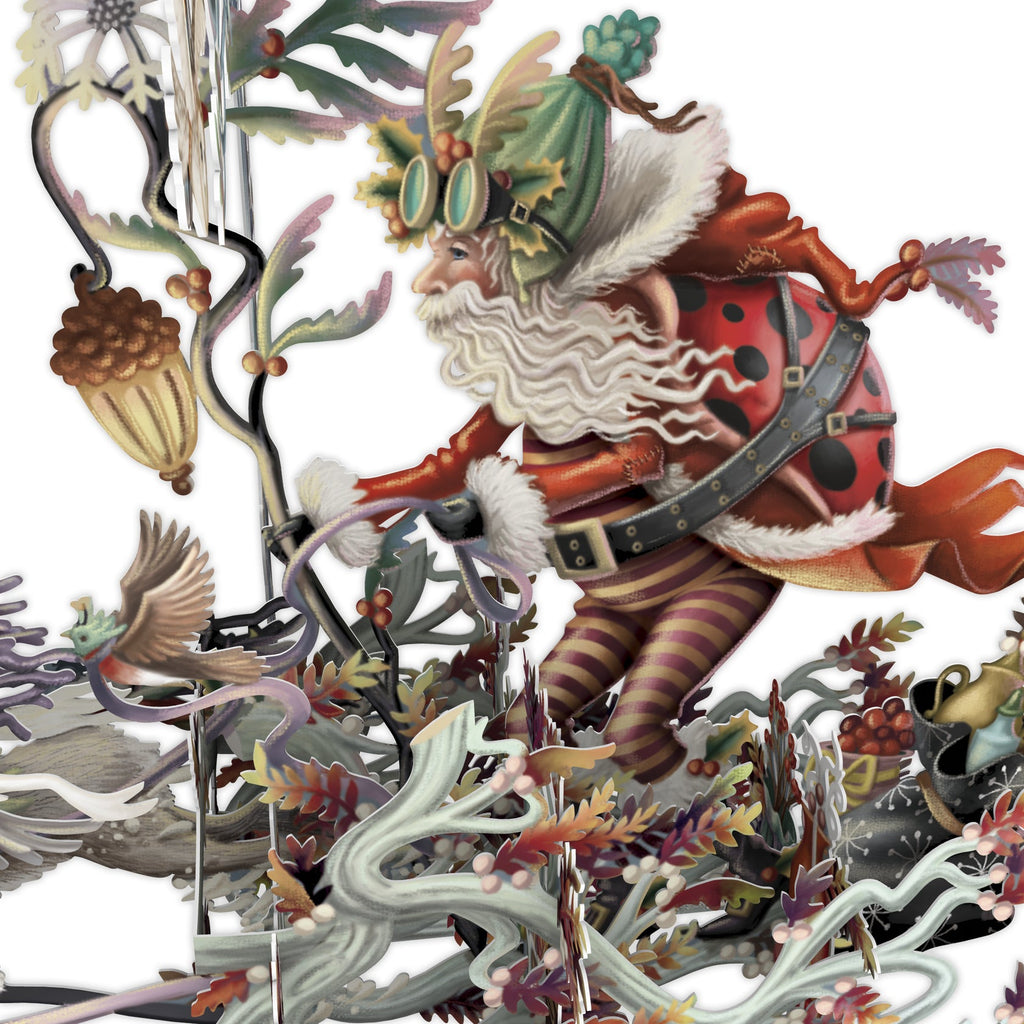 Hare Racing 3D Christmas card - Daisy Park