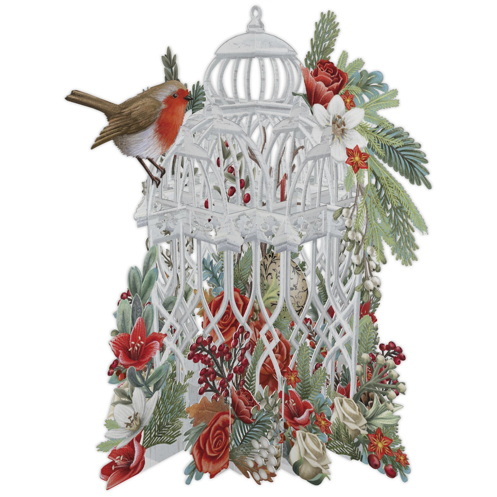 Christmas Flower cage 3D Christmas card - Daisy Park