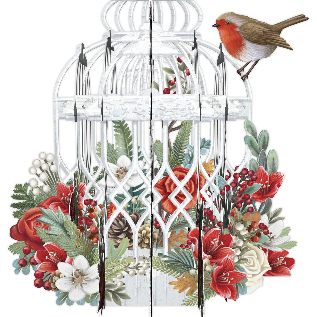 Christmas Flower cage 3D Christmas card - Daisy Park