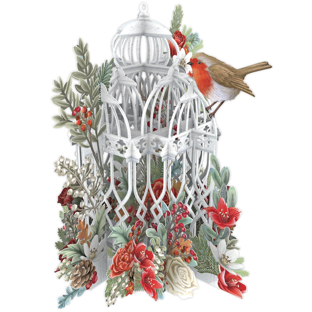 Christmas Flower cage 3D Christmas card - Daisy Park