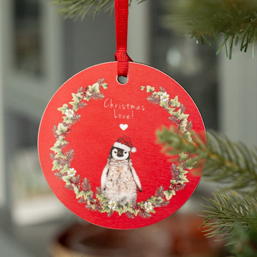 Toasted Crumpet Christmas Love Penguin Christmas wooden hanger - Daisy Park