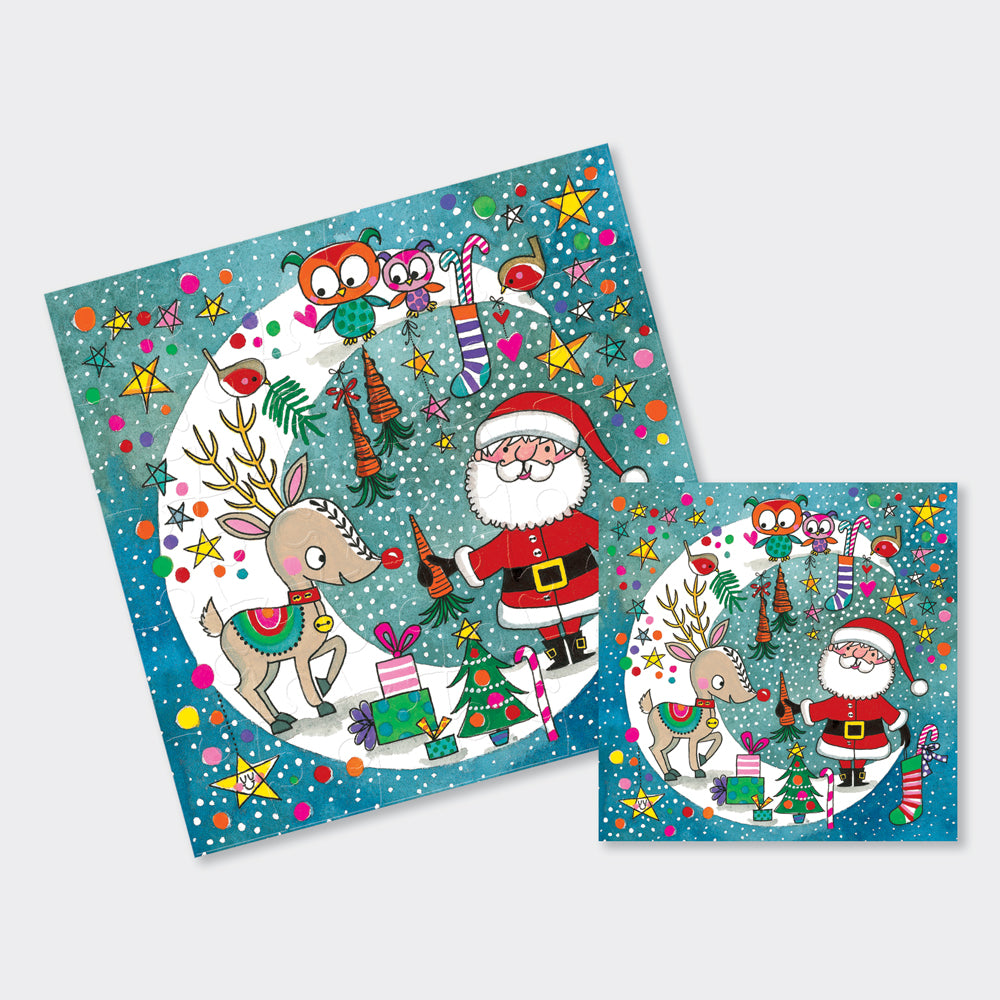 Santa & Rudolph Jigsaw card - Daisy Park