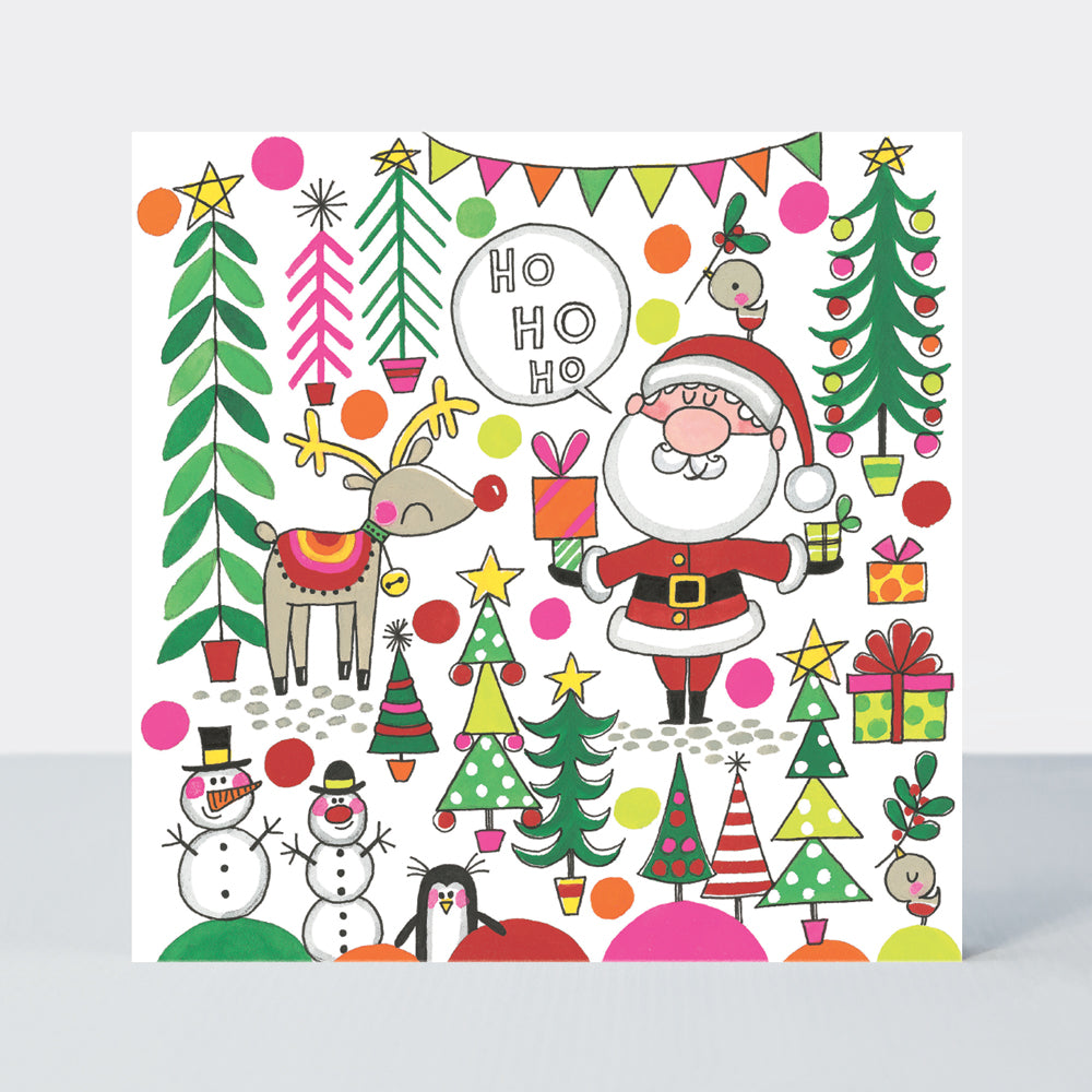 Santa, reindeer and trees Jigsaw card - Daisy Park