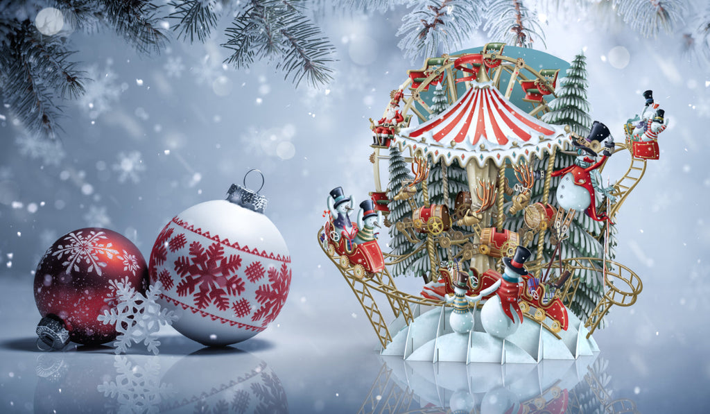 Christmas Carousel 3D Christmas card - Daisy Park