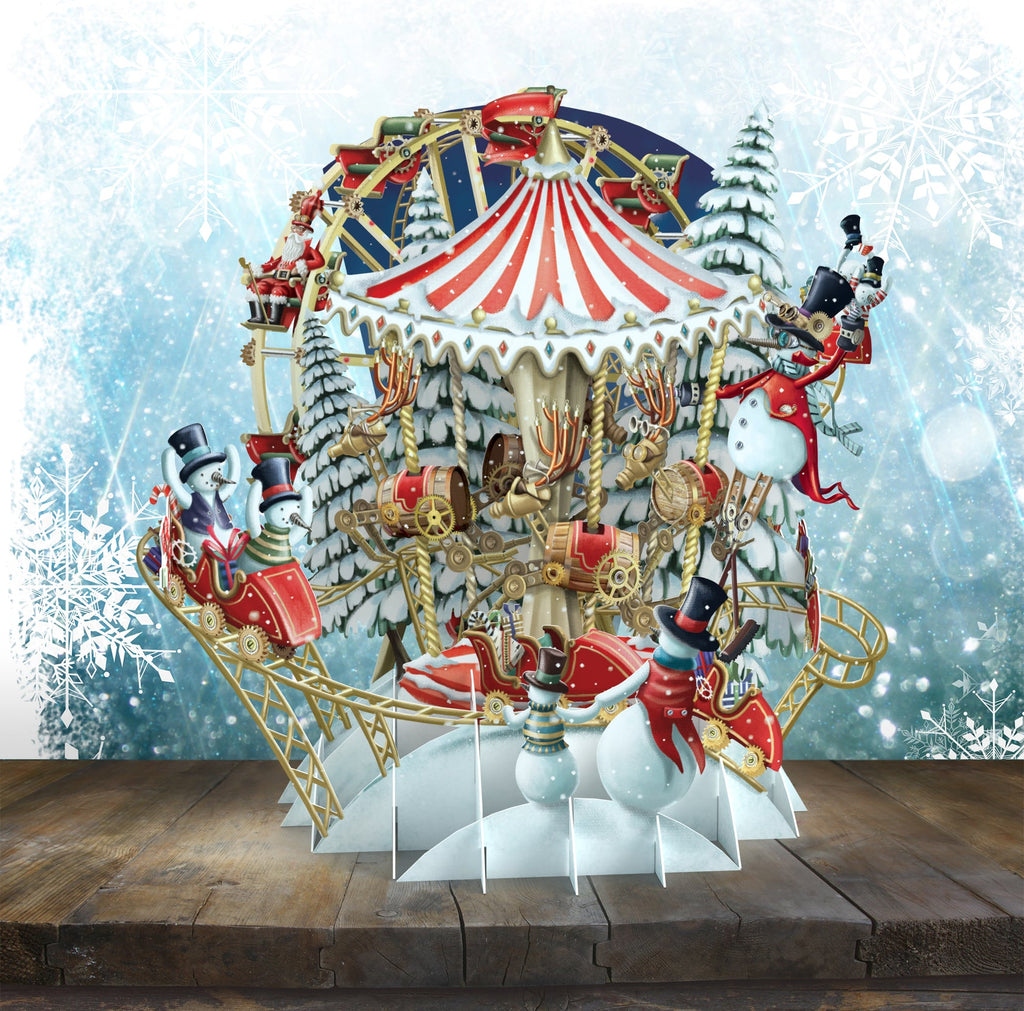 Christmas Carousel 3D Christmas card - Daisy Park