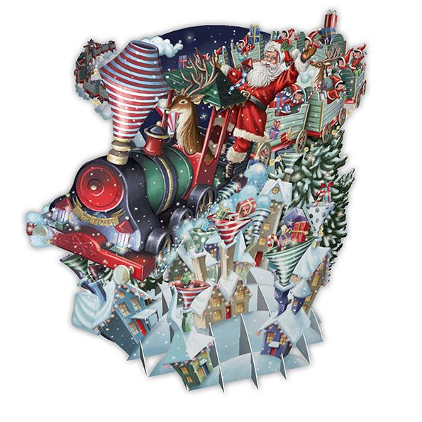 Santa's Express 3D Christmas card - Daisy Park