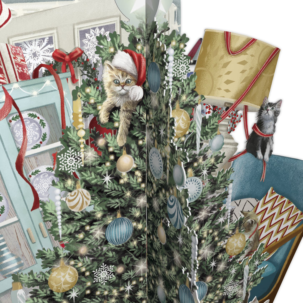 Cat's Christmas 3D Christmas card - Daisy Park