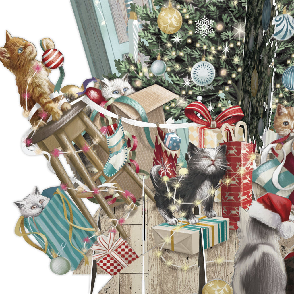 Cat's Christmas 3D Christmas card - Daisy Park