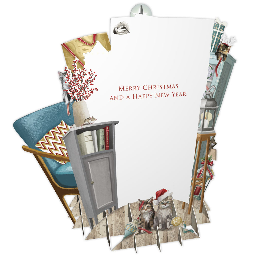 Cat's Christmas 3D Christmas card - Daisy Park