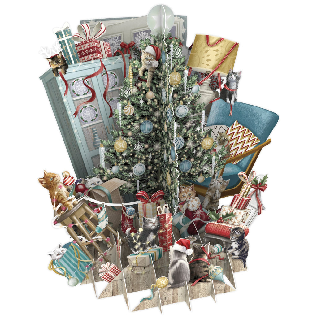 Cat's Christmas 3D Christmas card - Daisy Park