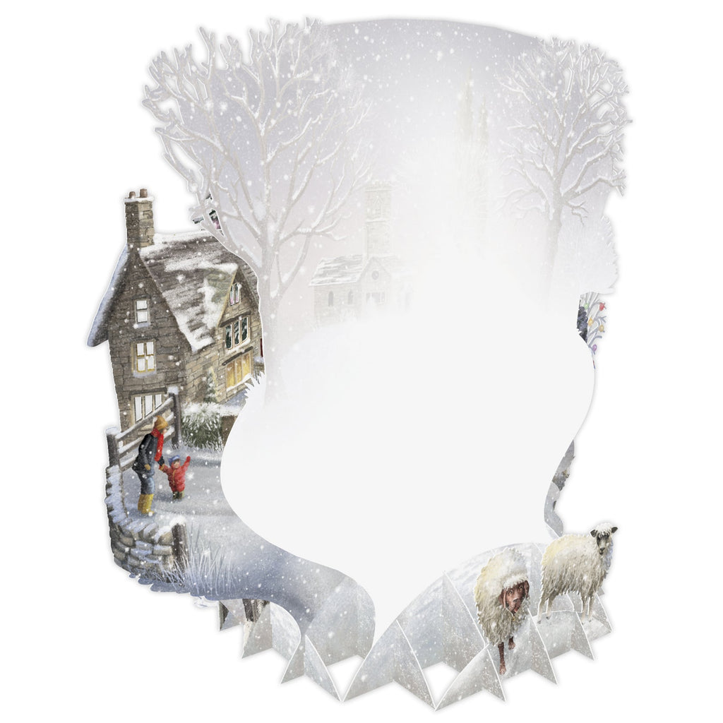 Winter Sheep 3D Christmas card - Daisy Park