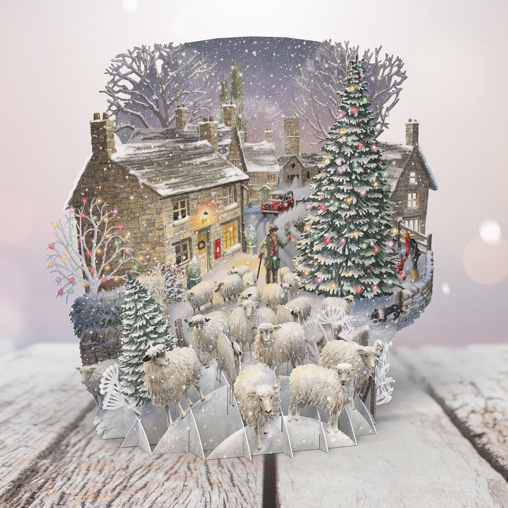 Winter Sheep 3D Christmas card - Daisy Park