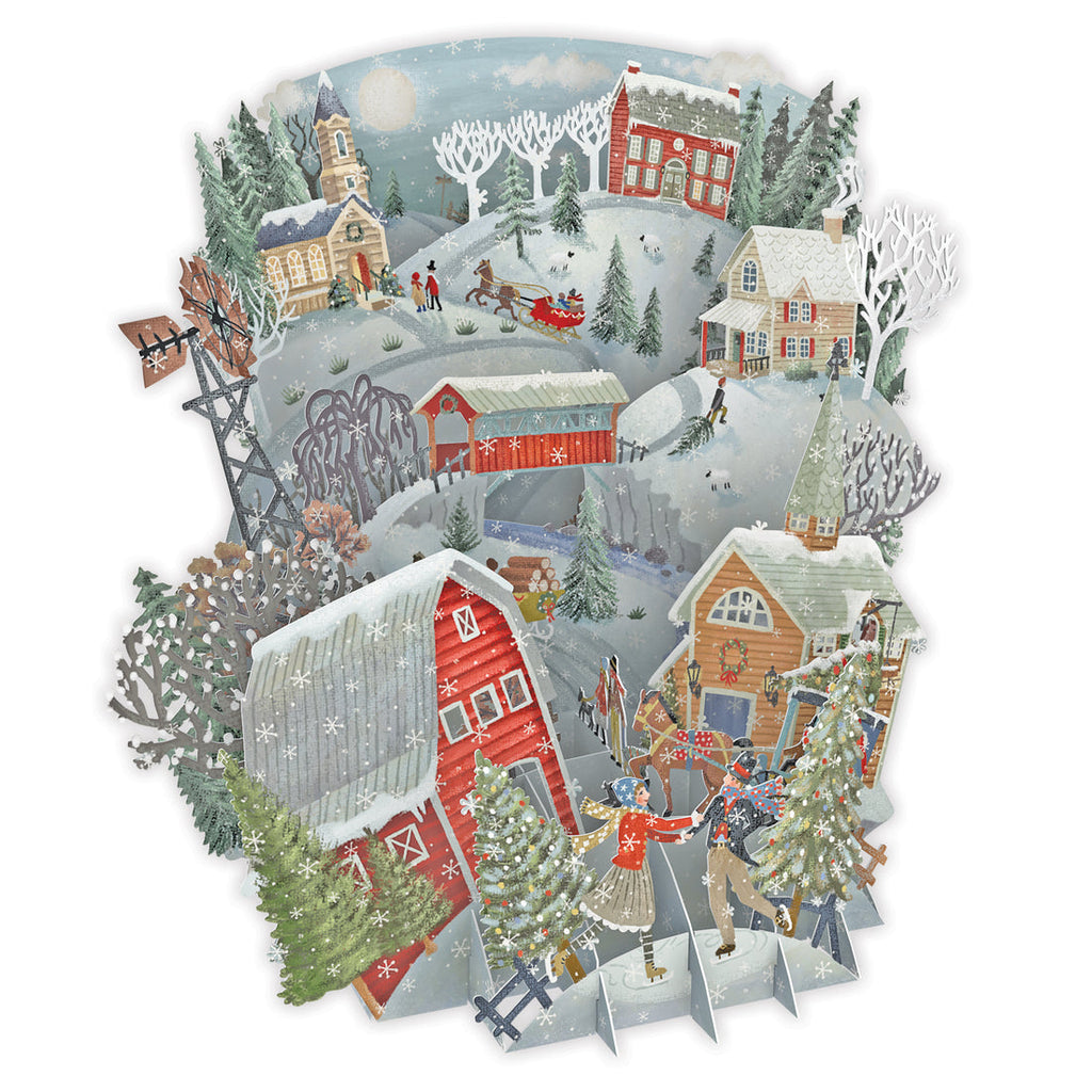 Christmas Folk 3D Pop up Christmas card - Daisy Park