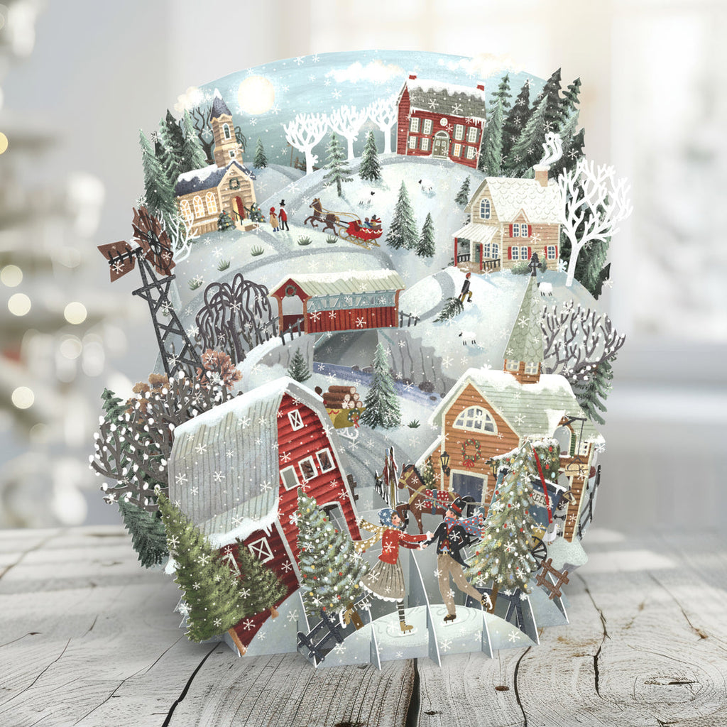 Christmas Folk 3D Pop up Christmas card - Daisy Park