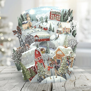 Christmas Folk 3D Pop up Christmas card - Daisy Park