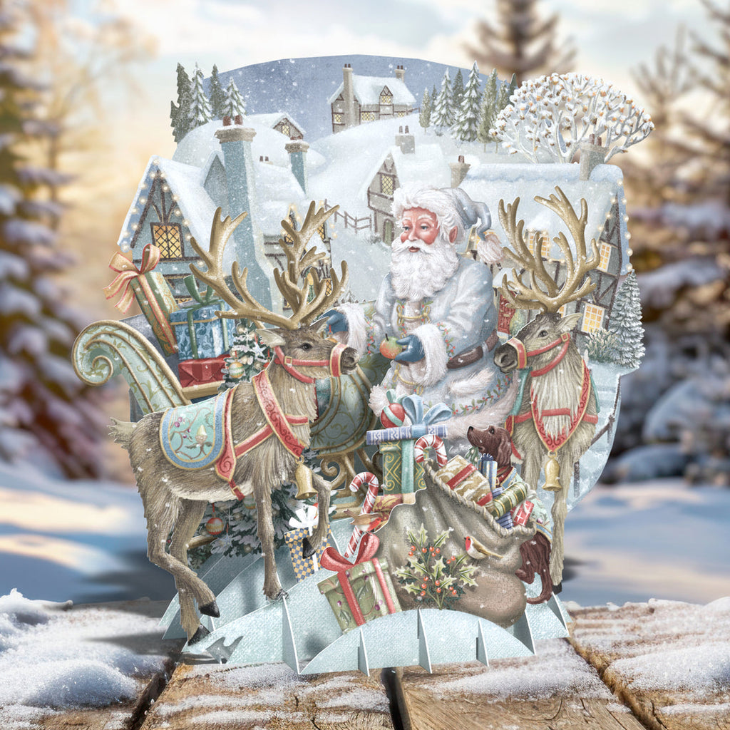Santa's Team 3D Pop up Christmas card - Daisy Park