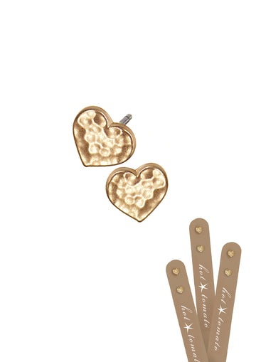 Micro heart studs - Matte Gold - Daisy Park