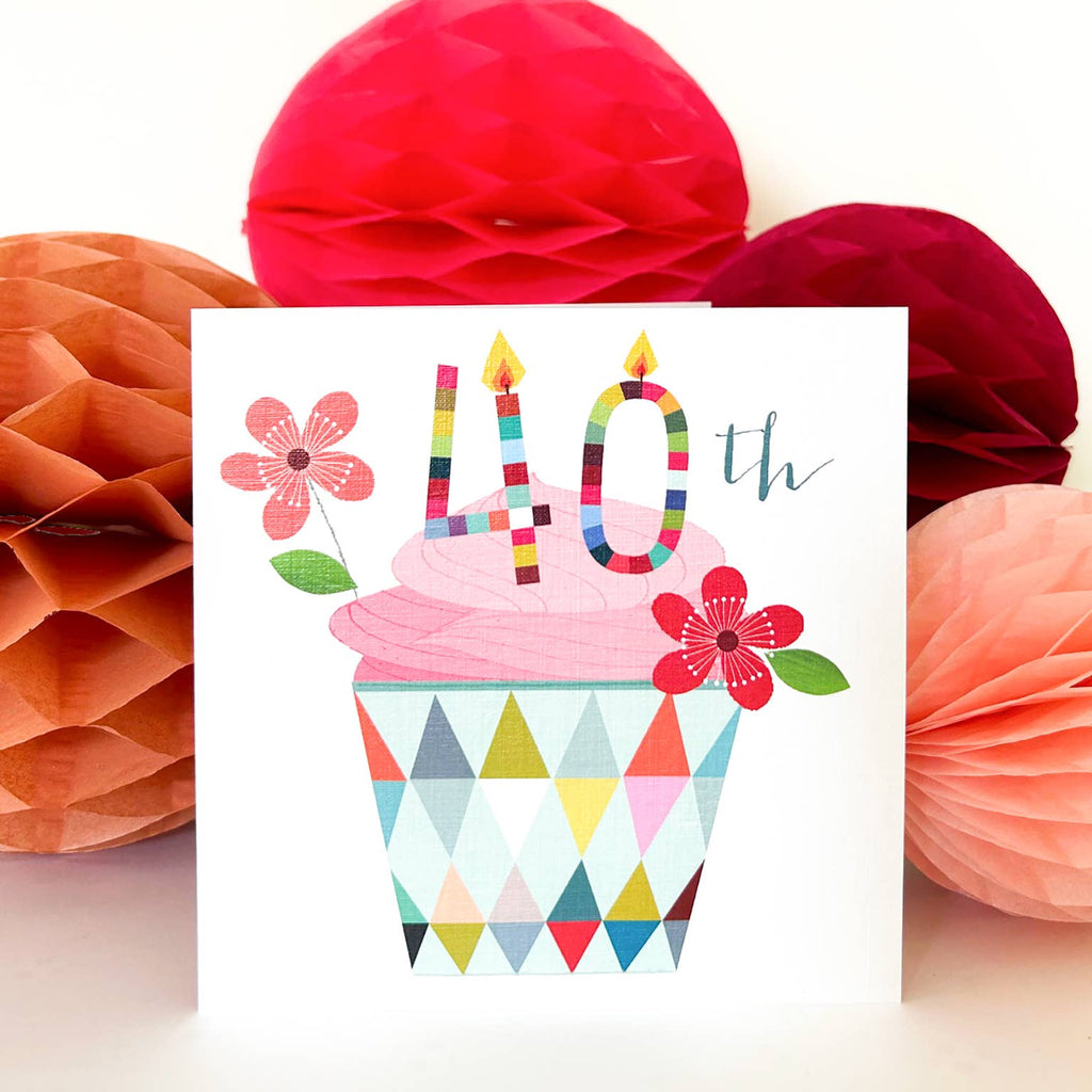 Cupcake 40th Birthday Card - Daisy Park