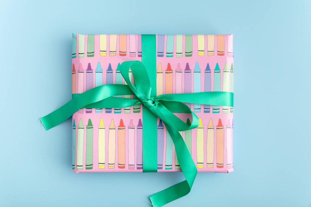 Crayon Gift Wrap | Wrapping Paper | Baby Shower Gift Wrap - Daisy Park
