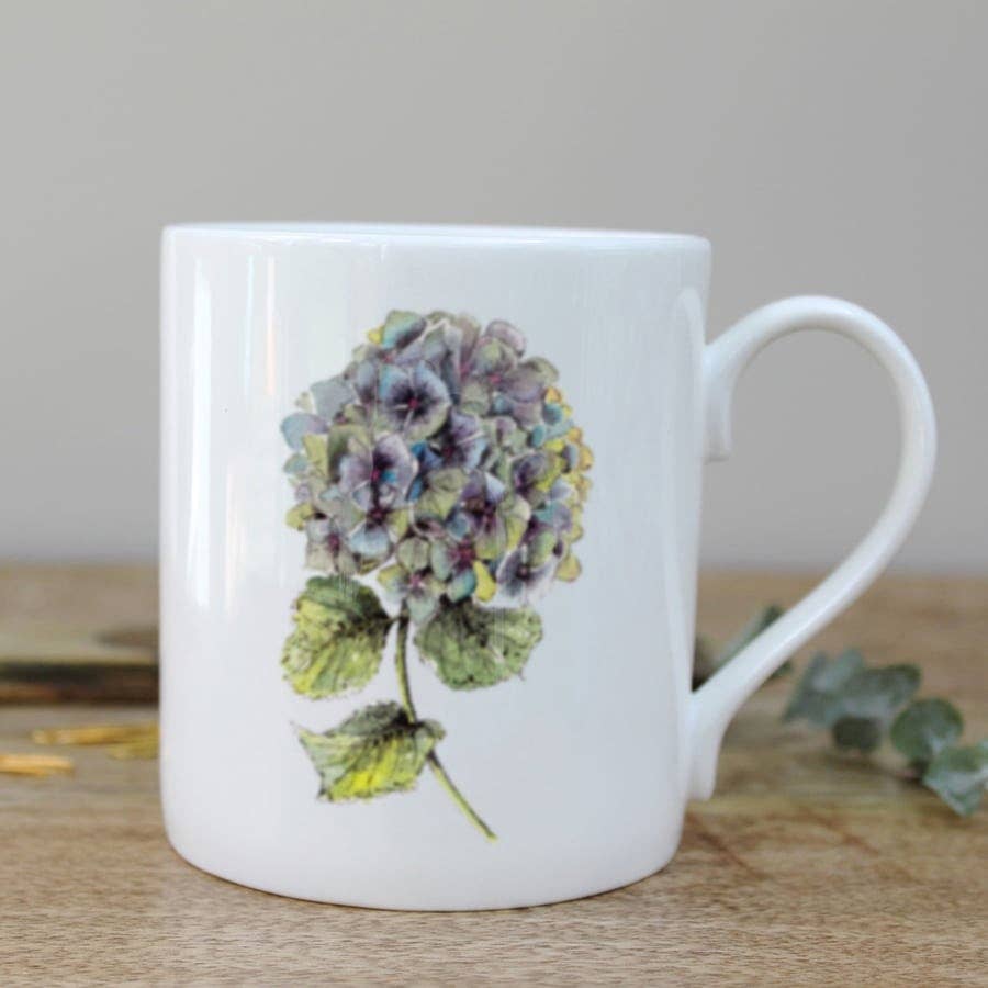 Hydrangea Fine Bone China Mug in a Gift Box - Daisy Park