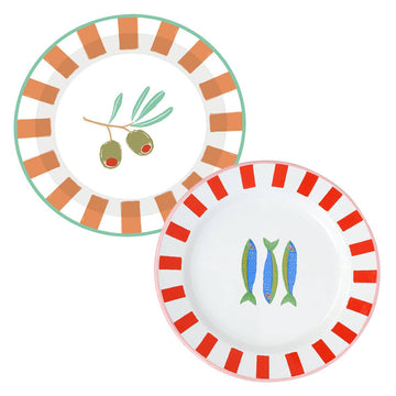 Enamel Plate 20cm - Olive or Fish - Daisy Park