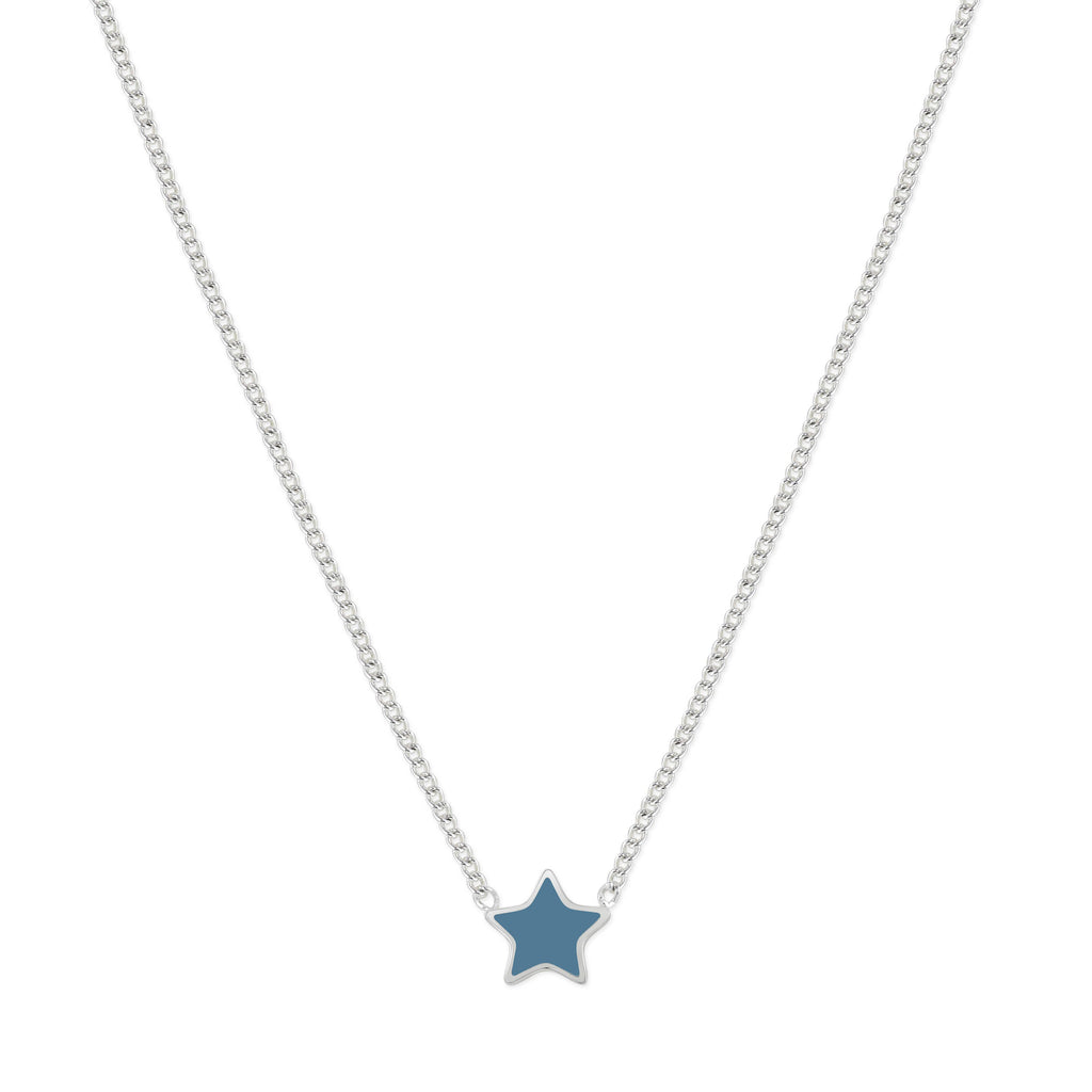 Star Necklace with Petrol Blue Enamel - Daisy Park