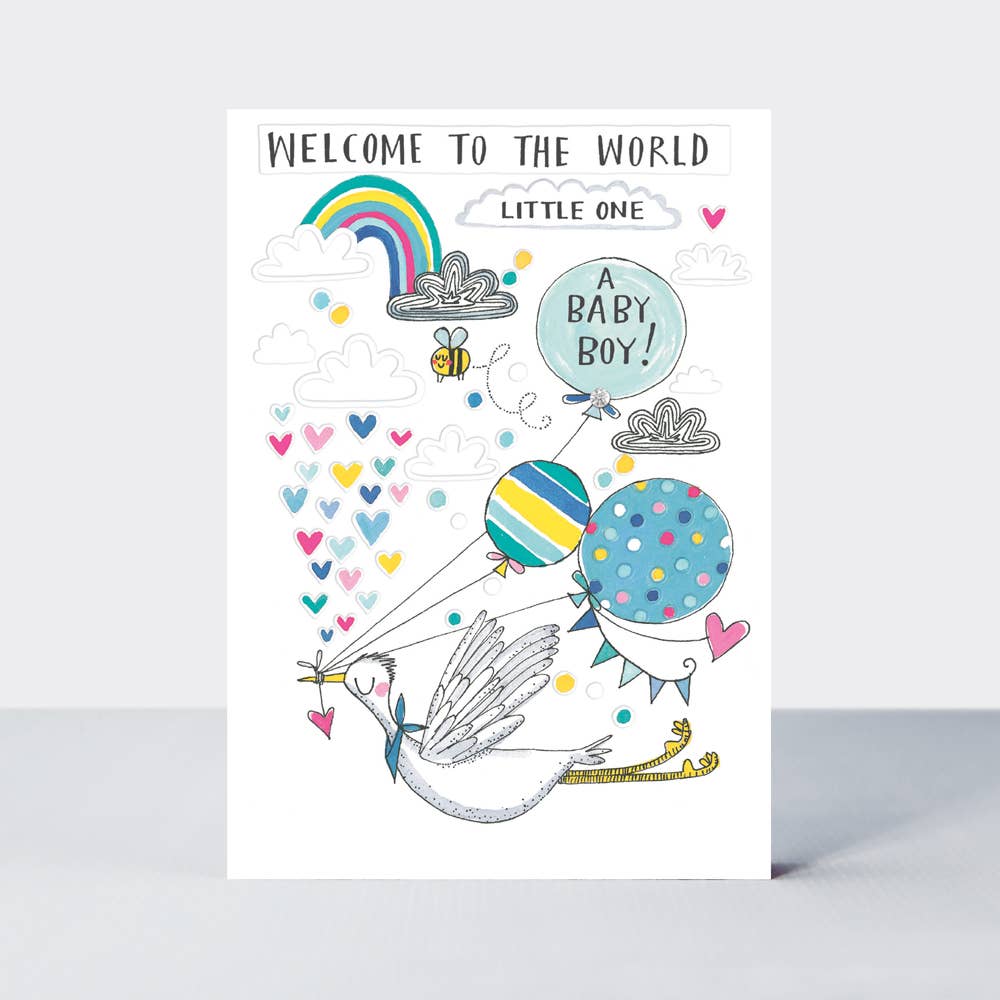 Blue Skies - Baby Boy card - Daisy Park