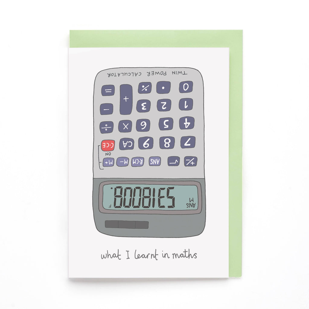 Boobies Calculator Greeting Card | Funny Birthday Card - Daisy Park